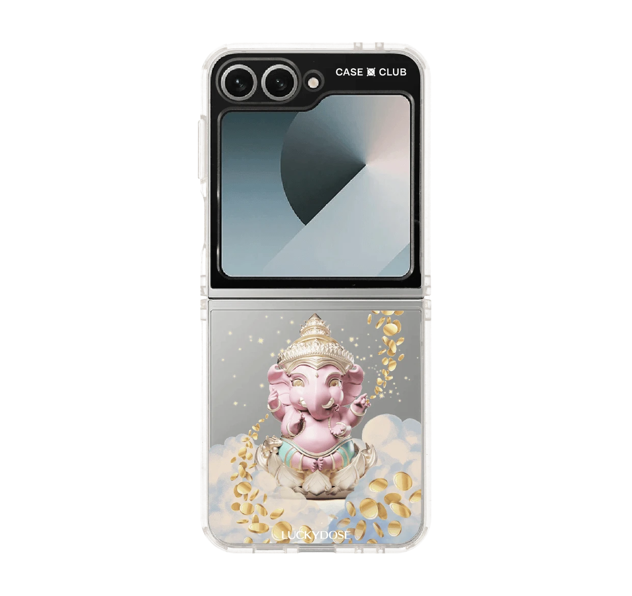 samsung galaxy z flip 6 clear case luckydose ganesha